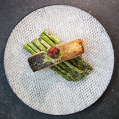 Grilled Salmon on asparagus